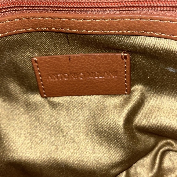 Antonio Melani Brown Leather Gold hardware double handle purse - Picture 12 of 16